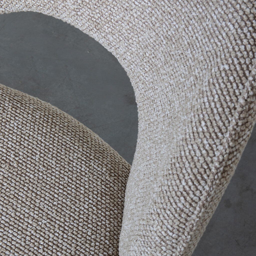 LABEL51 Eetkamerstoelen Sakura - Naturel - Boucle - Zwart Metalen Frame