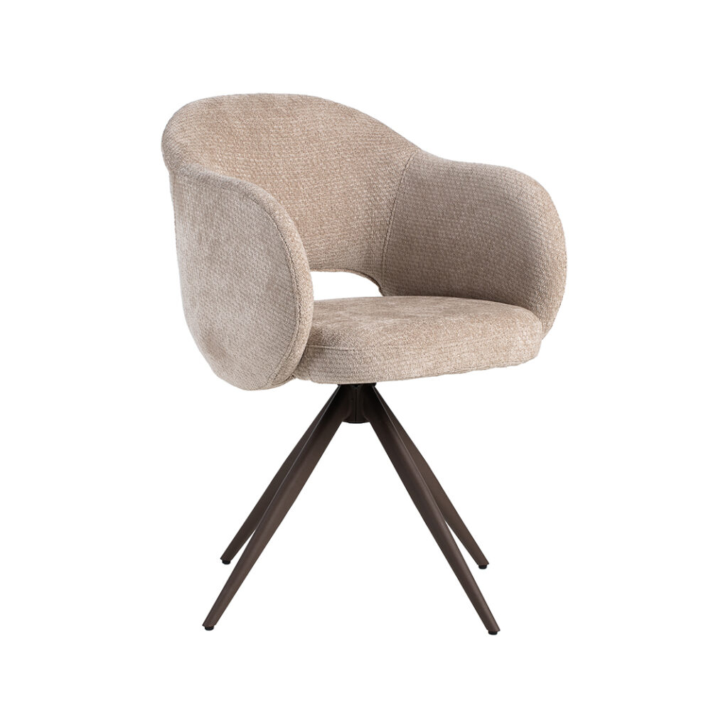 pro_95428_img_9233519 LABEL51 Eetkamerstoelen Lela - Clay - Chenille - Brons Metalen Frame