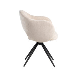 pro_95429_img_9233509 LABEL51 Eetkamerstoelen Lela - Naturel - Chenille - Zwart Metalen Frame