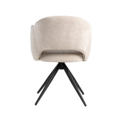 pro_95429_img_9233511 LABEL51 Eetkamerstoelen Lela - Naturel - Chenille - Zwart Metalen Frame