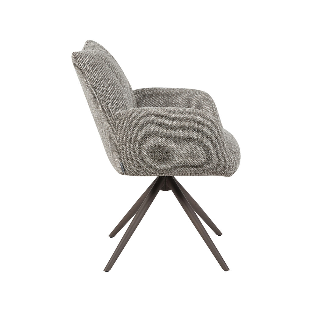 pro_96702_img_9188830 LABEL51 Eetkamerstoelen Padua - Mushroom - Boucle - Brons Metalen Frame
