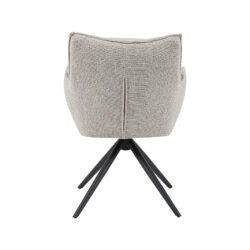 LABEL51 Eetkamerstoelen Amalfi - Naturel - Boucle - Zwart Metalen Frame