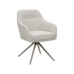 LABEL51 Eetkamerstoelen Akira - Naturel - - Taupe Metalen Frame