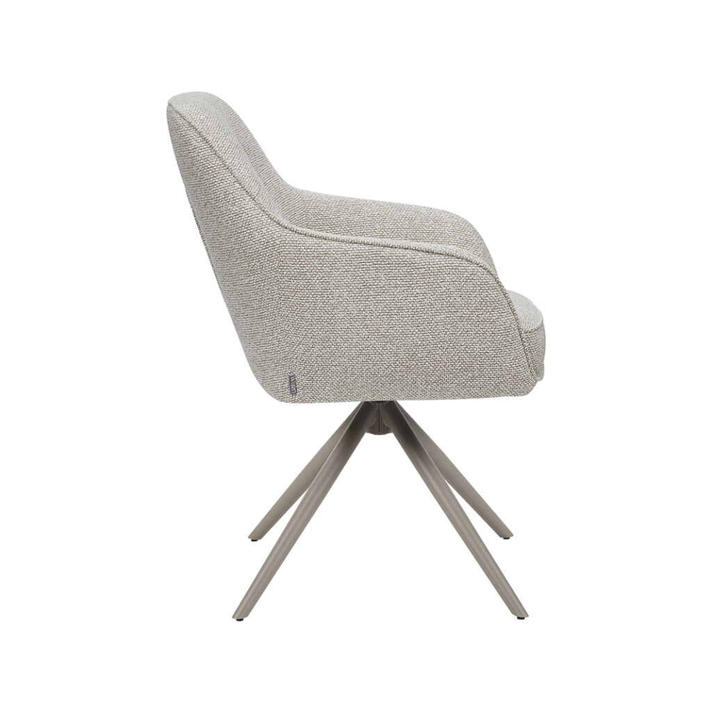 LABEL51 Eetkamerstoelen Akira - Naturel - - Taupe Metalen Frame