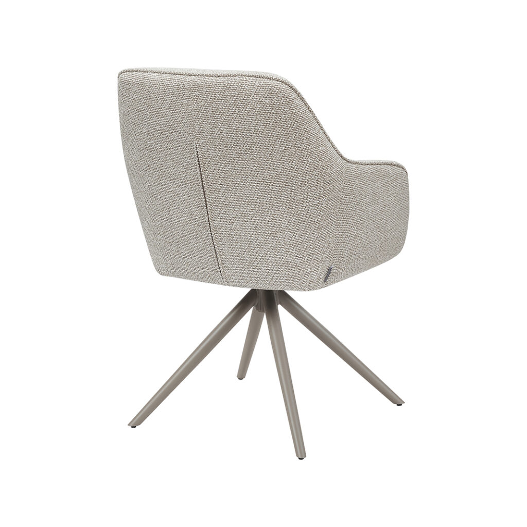 LABEL51 Eetkamerstoelen Akira - Naturel - - Taupe Metalen Frame