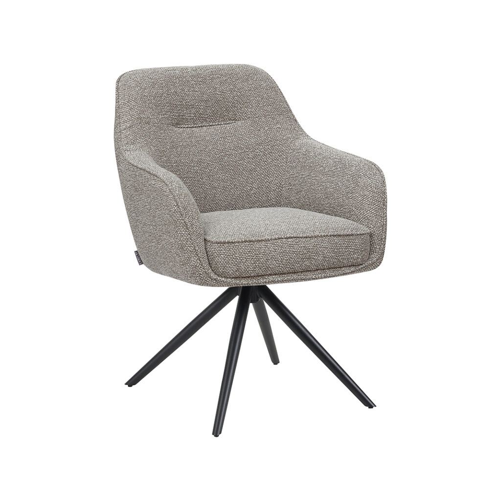 LABEL51 Eetkamerstoelen Akira - Mushroom - - Zwart Metalen Frame