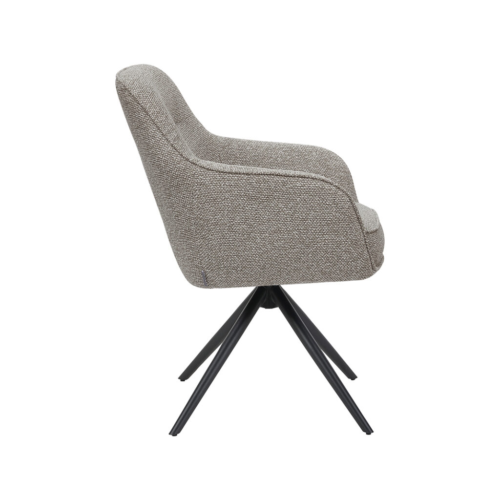 LABEL51 Eetkamerstoelen Akira - Mushroom - - Zwart Metalen Frame