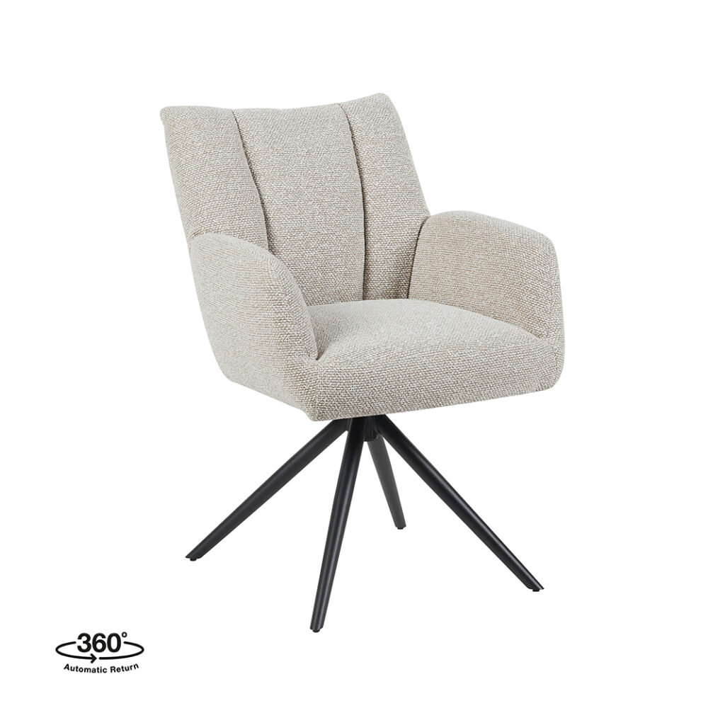 pro_96708_img_9293560 LABEL51 Eetkamerstoelen Padua - Naturel - Boucle - Zwart Metalen Frame
