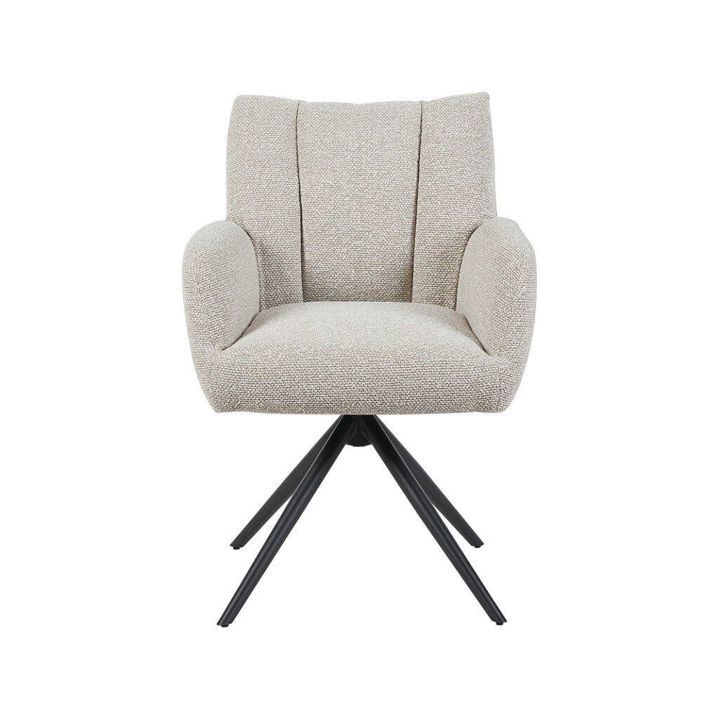 pro_96708_img_9293561 LABEL51 Eetkamerstoelen Padua - Naturel - Boucle - Zwart Metalen Frame