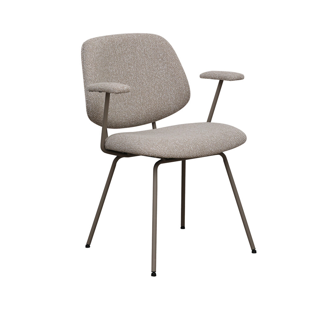 pro_96709_img_9293497 LABEL51 Eetkamerstoelen Loreto - Naturel - Boucle - Taupe Metalen Frame