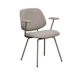 pro_96709_img_9293497 LABEL51 Eetkamerstoelen Loreto - Naturel - Boucle - Taupe Metalen Frame