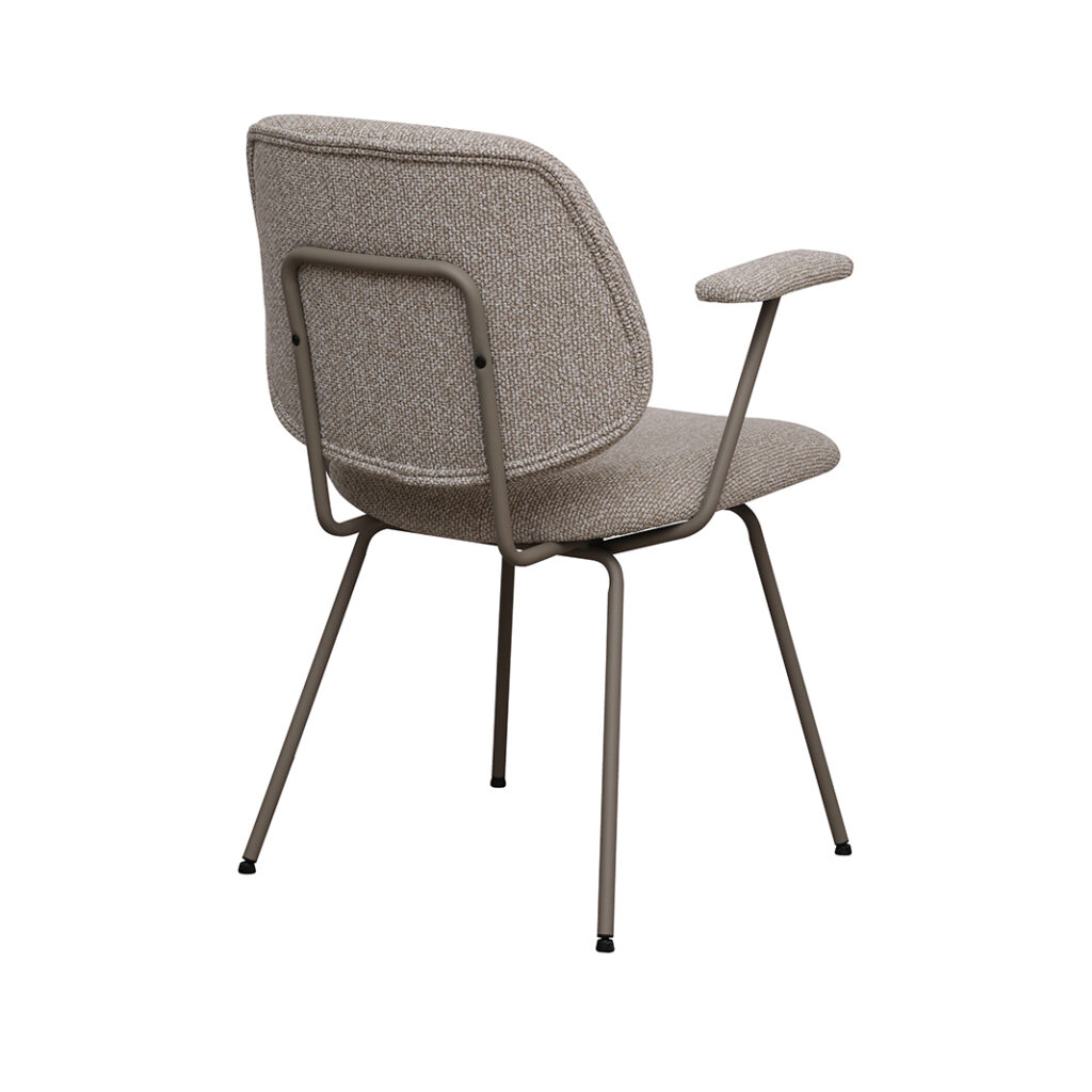 pro_96709_img_9293500 LABEL51 Eetkamerstoelen Loreto - Naturel - Boucle - Taupe Metalen Frame