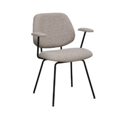 pro_96711_img_9293503 LABEL51 Eetkamerstoelen Loreto - Naturel - Boucle - Zwart Metalen Frame