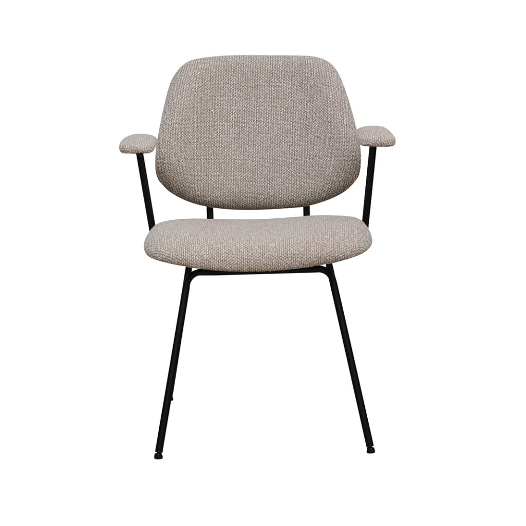 pro_96711_img_9293504 LABEL51 Eetkamerstoelen Loreto - Naturel - Boucle - Zwart Metalen Frame