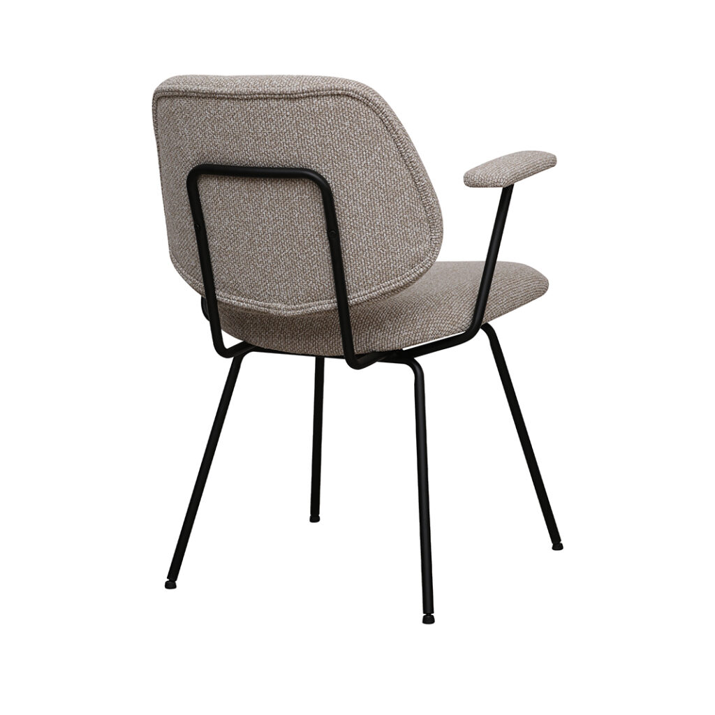 pro_96711_img_9293506 LABEL51 Eetkamerstoelen Loreto - Naturel - Boucle - Zwart Metalen Frame