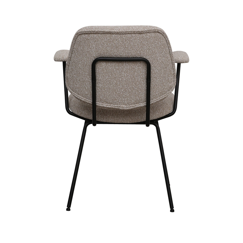 pro_96711_img_9293507 LABEL51 Eetkamerstoelen Loreto - Naturel - Boucle - Zwart Metalen Frame
