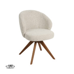 pro_96713_img_9189117 LABEL51 Eetkamerstoelen Sabi - Naturel - Boucle - Walnoot Houten Frame