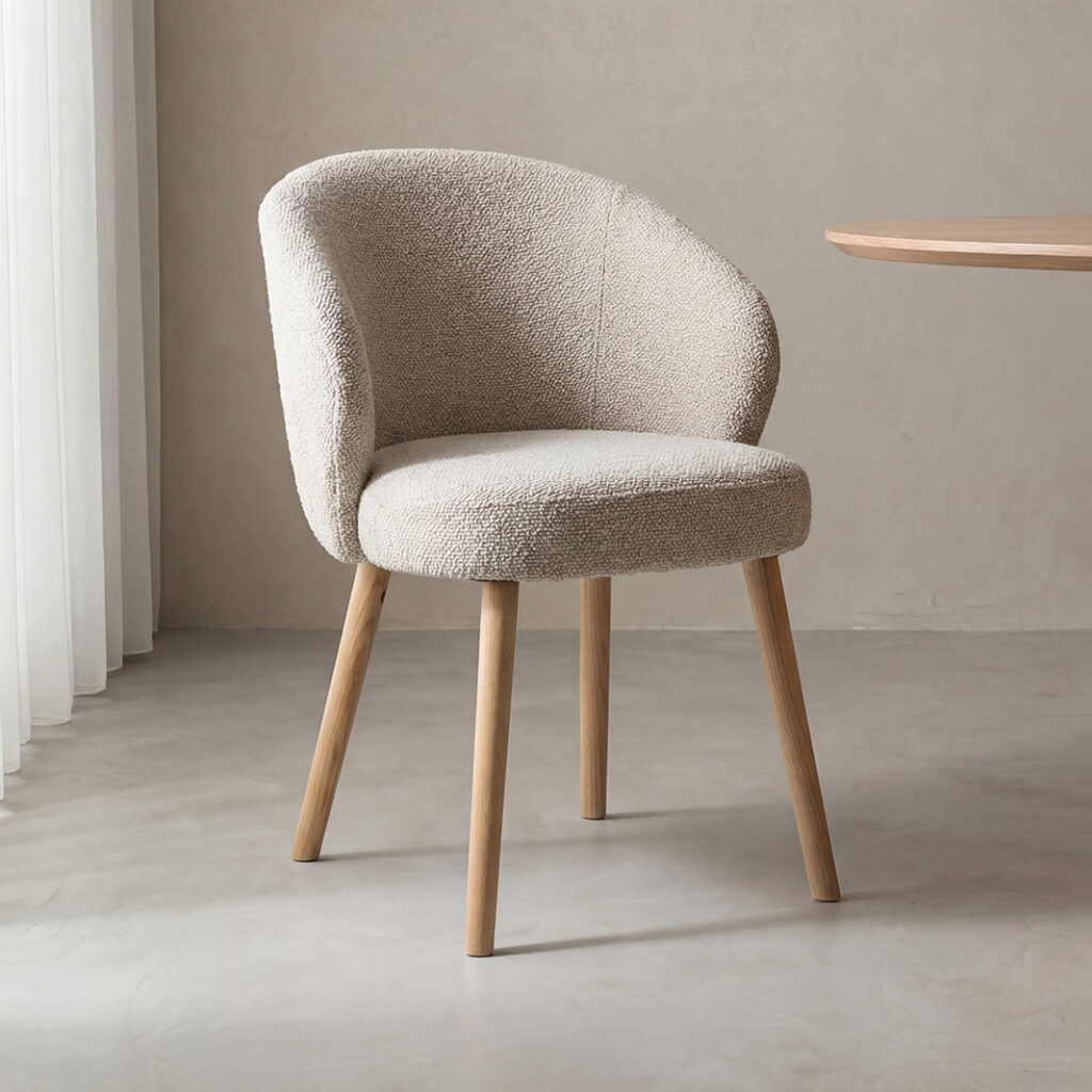pro_96715_img_9293698 LABEL51 Eetkamerstoelen Shiro - Naturel - Boucle - Naturel Houten Frame