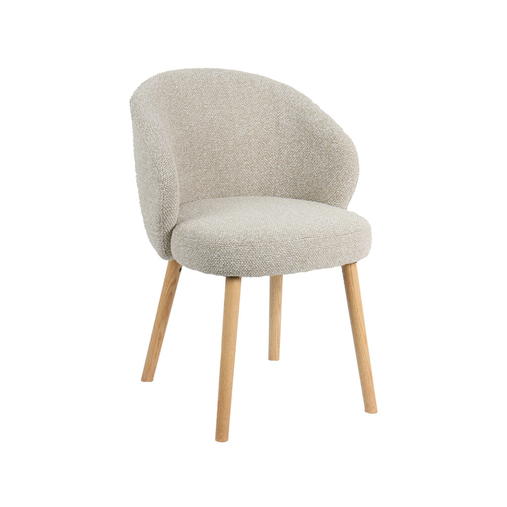pro_96715_img_9293699 LABEL51 Eetkamerstoelen Shiro - Naturel - Boucle - Naturel Houten Frame