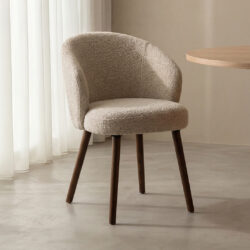 pro_96716_img_9293693 LABEL51 Eetkamerstoelen Shiro - Naturel - Boucle - Walnoot Houten Frame