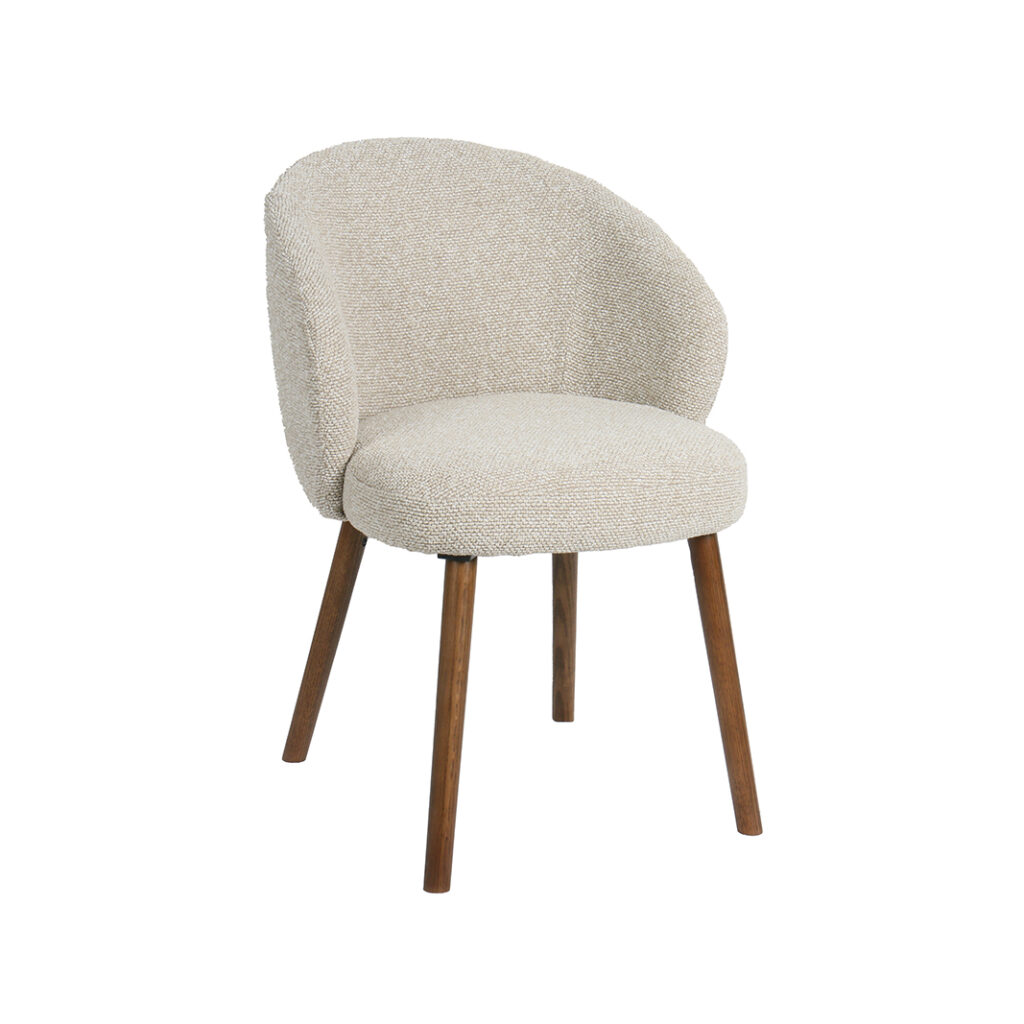 pro_96716_img_9293694 LABEL51 Eetkamerstoelen Shiro - Naturel - Boucle - Walnoot Houten Frame
