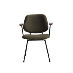 LABEL51 Eetkamerstoelen Gastron - Hunter - Velvet - Zwart Metalen Frame