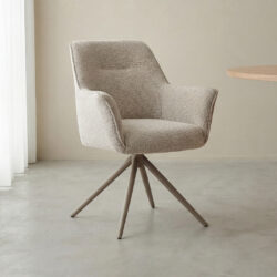 pro_96743_img_9293472 LABEL51 Eetkamerstoelen Kimora - Naturel - Boucle - Taupe Metalen Frame