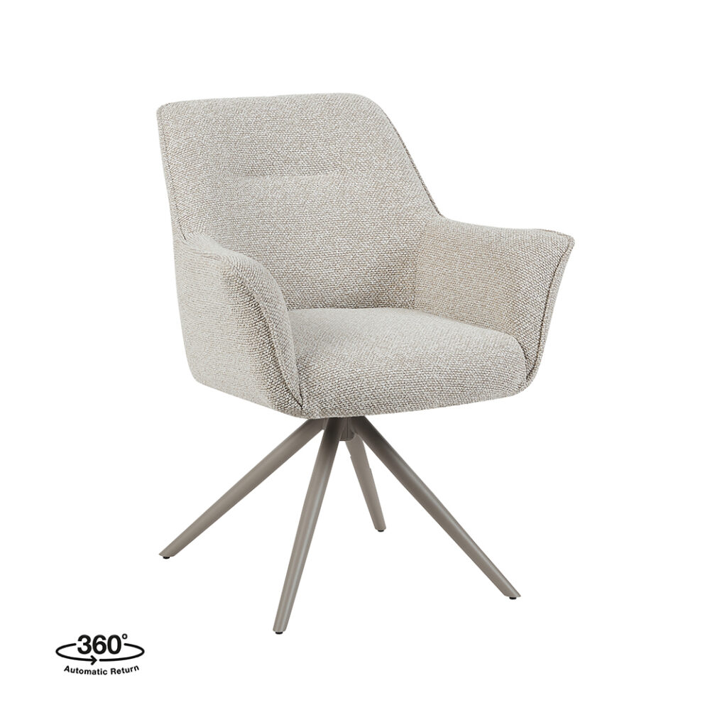 pro_96743_img_9293473 LABEL51 Eetkamerstoelen Kimora - Naturel - Boucle - Taupe Metalen Frame