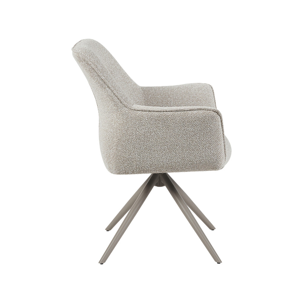pro_96743_img_9293475 LABEL51 Eetkamerstoelen Kimora - Naturel - Boucle - Taupe Metalen Frame
