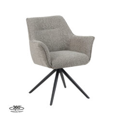 pro_96744_img_9293467 LABEL51 Eetkamerstoelen Kimora - Mushroom - Boucle - Zwart Metalen Frame