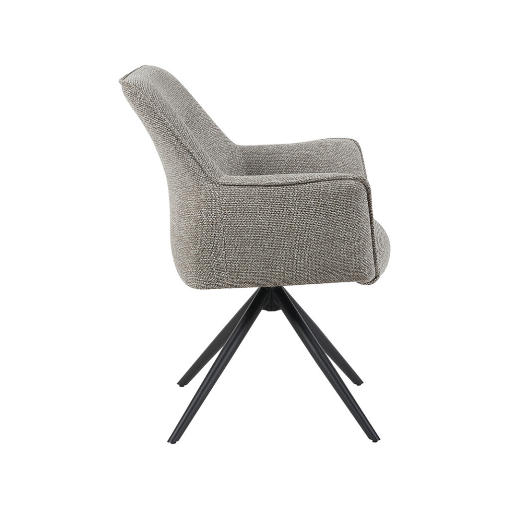 pro_96744_img_9293469 LABEL51 Eetkamerstoelen Kimora - Mushroom - Boucle - Zwart Metalen Frame