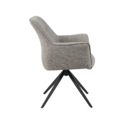 pro_96744_img_9293469 LABEL51 Eetkamerstoelen Kimora - Mushroom - Boucle - Zwart Metalen Frame