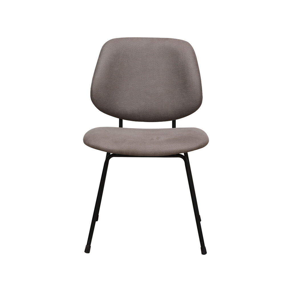 LABEL51 Eetkamerstoelen Bello - Taupe - Kunstleder - Zwart Metalen Frame