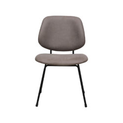 LABEL51 Eetkamerstoelen Bello - Taupe - Kunstleder - Zwart Metalen Frame