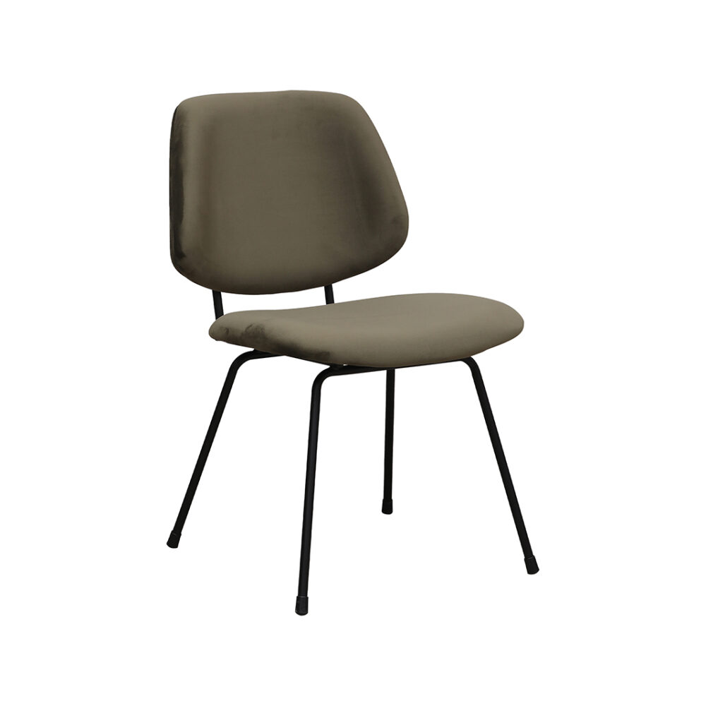 LABEL51 Eetkamerstoelen Bello - Hunter - Velvet - Zwart Metalen Frame