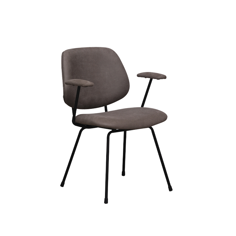 pro_96831_img_9143752 LABEL51 Eetkamerstoelen Rivano - Taupe - Kunstleder - Zwart Metalen Frame