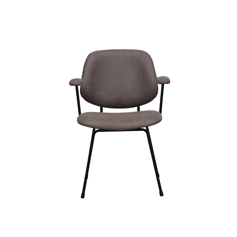 pro_96831_img_9143753 LABEL51 Eetkamerstoelen Rivano - Taupe - Kunstleder - Zwart Metalen Frame