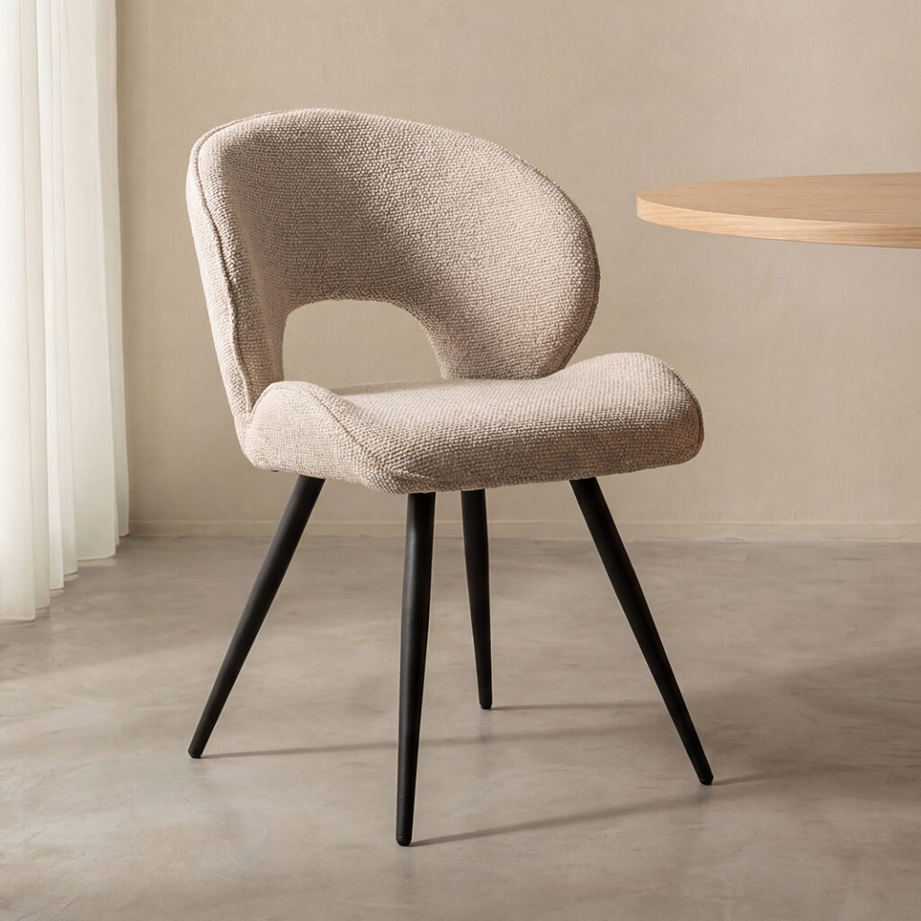 pro_107683_img_9397627 LABEL51 Eetkamerstoel Sakura - Naturel - Royal Boucle - Brons Metaal