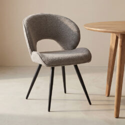 pro_107684_img_9397621 LABEL51 Eetkamerstoel Sakura - Mushroom - Royal Boucle - Zwart Metaal