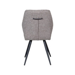 LABEL51 Eetkamerstoel Silvain - Mushroom - Royal Boucle - Zwart Metaal
