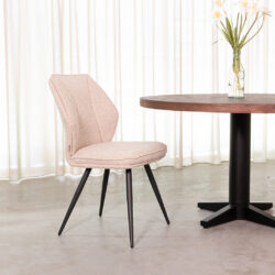 pro_107708_img_9397999 LABEL51 Eetkamerstoel Silvain - Naturel - Royal Boucle - Zwart Metaal