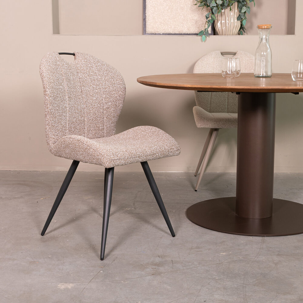 pro_107711_img_9397944 LABEL51 Eetkamerstoel Silly - Mushroom - Royal Boucle - Zwart Metaal