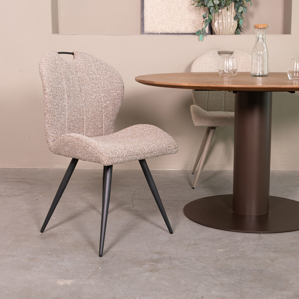 pro_107711_img_9397944 LABEL51 Eetkamerstoel Silly - Mushroom - Royal Boucle - Zwart Metaal