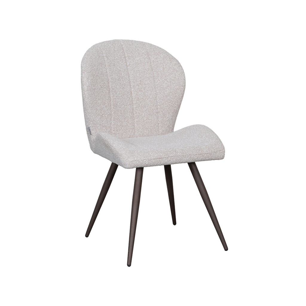 LABEL51 Eetkamerstoel Sil - Naturel - Royal Boucle - Brons Metaal