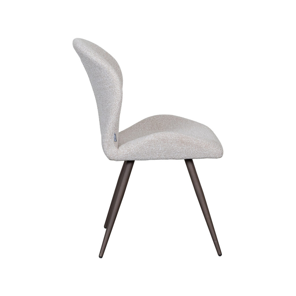 LABEL51 Eetkamerstoel Sil - Naturel - Royal Boucle - Brons Metaal