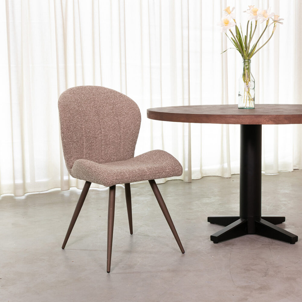 pro_107719_img_9397924 LABEL51 Eetkamerstoel Sil - Mushroom - Royal Boucle - Brons Metaal