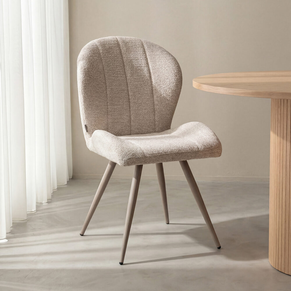 pro_107720_img_9397919 LABEL51 Eetkamerstoel Sil - Naturel - Royal Boucle - Taupe Metaal