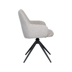 LABEL51 Eetkamerstoel Sawa - Naturel - Royal Boucle - Zwart Metaal