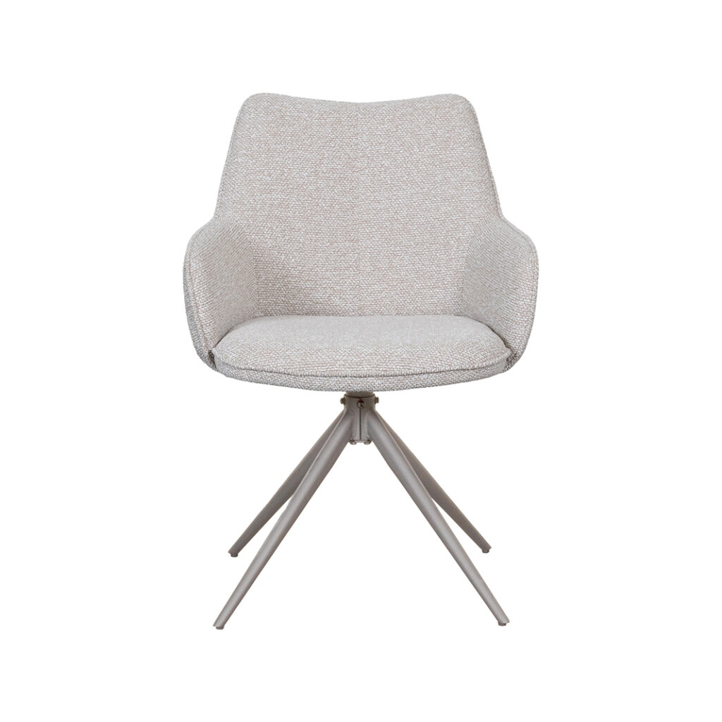 LABEL51 Eetkamerstoel Sawa - Naturel - Royal Boucle - Taupe Metaal