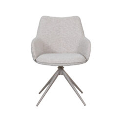 LABEL51 Eetkamerstoel Sawa - Naturel - Royal Boucle - Taupe Metaal